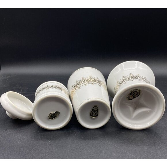 MCM Nasco Japan Apothecary Vanity Set 3 Hollywood Regency Gold Trim - Picture 2 of 16